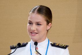 Princess Leonor during the Galicia 2025 gold medal ceremony - Santiago de Compostela
