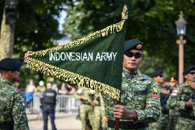 Indonesian army preparation on Bastille Day Pre ceremony in Paris FA