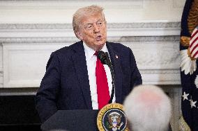 US President Donald Trump participates in the White House Faith Office Luncheon - Washington