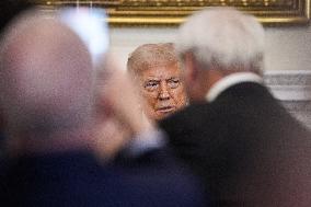 US President Donald Trump participates in the White House Faith Office Luncheon - Washington