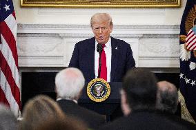 US President Donald Trump participates in the White House Faith Office Luncheon - Washington
