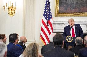 US President Donald Trump participates in the White House Faith Office Luncheon - Washington