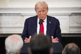 US President Donald Trump participates in the White House Faith Office Luncheon - Washington