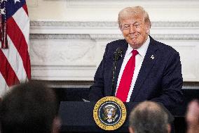US President Donald Trump participates in the White House Faith Office Luncheon - Washington