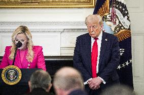 US President Donald Trump participates in the White House Faith Office Luncheon - Washington