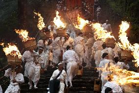 Fire festival in western Japan