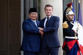 Emmanuel Macron welcomes Indonesian President prior a working diner - Paris