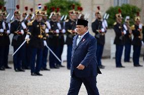 Emmanuel Macron welcomes Indonesian President prior a working diner - Paris