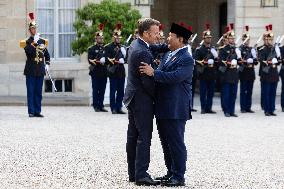Emmanuel Macron welcomes Indonesian President prior a working diner - Paris