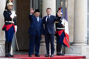 Emmanuel Macron welcomes Indonesian President prior a working diner - Paris