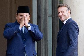 Emmanuel Macron welcomes Indonesian President prior a working diner - Paris