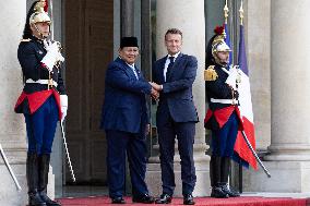 Emmanuel Macron welcomes Indonesian President prior a working diner - Paris