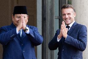 Emmanuel Macron welcomes Indonesian President prior a working diner - Paris