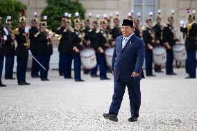Emmanuel Macron welcomes Indonesian President prior a working diner - Paris