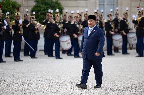 Emmanuel Macron welcomes Indonesian President prior a working diner - Paris