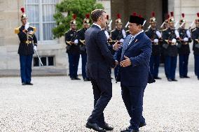 Emmanuel Macron welcomes Indonesian President prior a working diner - Paris