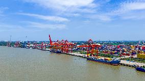 Longtan Port Container Terminal Foreign Trade Containers in Nanjing