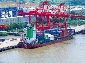 Longtan Port Container Terminal Foreign Trade Containers in Nanjing