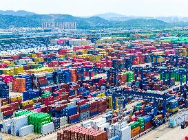 Longtan Port Container Terminal Foreign Trade Containers in Nanjing