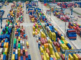 Longtan Port Container Terminal Foreign Trade Containers in Nanjing