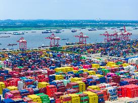 Longtan Port Container Terminal Foreign Trade Containers in Nanjing