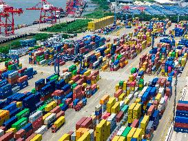 Longtan Port Container Terminal Foreign Trade Containers in Nanjing