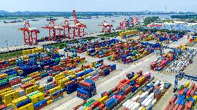 Longtan Port Container Terminal Foreign Trade Containers in Nanjing