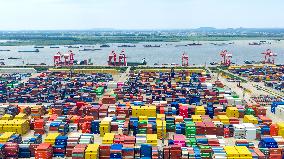 Longtan Port Container Terminal Foreign Trade Containers in Nanjing