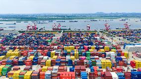 Longtan Port Container Terminal Foreign Trade Containers in Nanjing