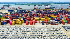 Longtan Port Container Terminal Foreign Trade Containers in Nanjing