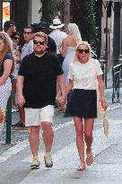 James Corden And Julia Carey Strolling - Saint-Tropez