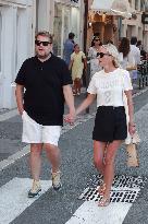 James Corden And Julia Carey Strolling - Saint-Tropez