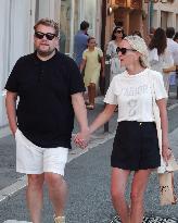 James Corden And Julia Carey Strolling - Saint-Tropez