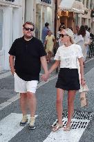 James Corden And Julia Carey Strolling - Saint-Tropez