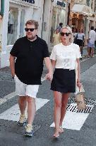 James Corden And Julia Carey Strolling - Saint-Tropez