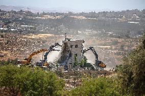 Israeli Army Destroys Palestinain House - West Bank