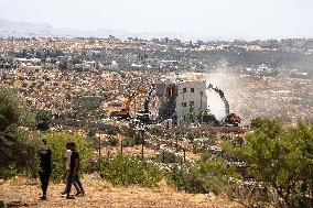 Israeli Army Destroys Palestinain House - West Bank