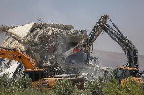 Israeli Army Destroys Palestinain House - West Bank