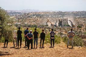 Israeli Army Destroys Palestinain House - West Bank