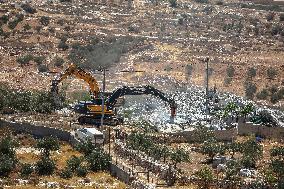 Israeli Army Destroys Palestinain House - West Bank