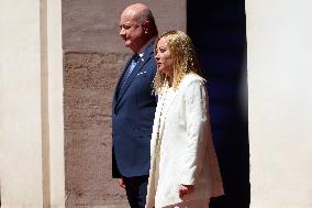 Meloni Meets with Austrian Federal Chancellor Christian Stocker - Rome