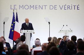 French PM Francois Bayrou Unveiling Main Guidelines Of France s 2026 Budget - Paris