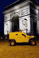 Installation of the July 14 parade on the Champs-Elysees - Paris
