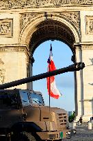 Installation of the July 14 parade on the Champs-Elysees - Paris