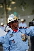 Installation of the July 14 parade on the Champs-Elysees - Paris