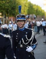 Installation of the July 14 parade on the Champs-Elysees - Paris