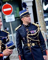 Installation of the July 14 parade on the Champs-Elysees - Paris