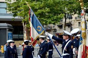 Installation of the July 14 parade on the Champs-Elysees - Paris