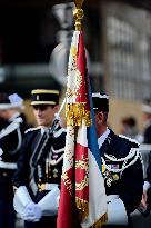 Installation of the July 14 parade on the Champs-Elysees - Paris