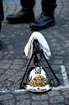 Installation of the July 14 parade on the Champs-Elysees - Paris